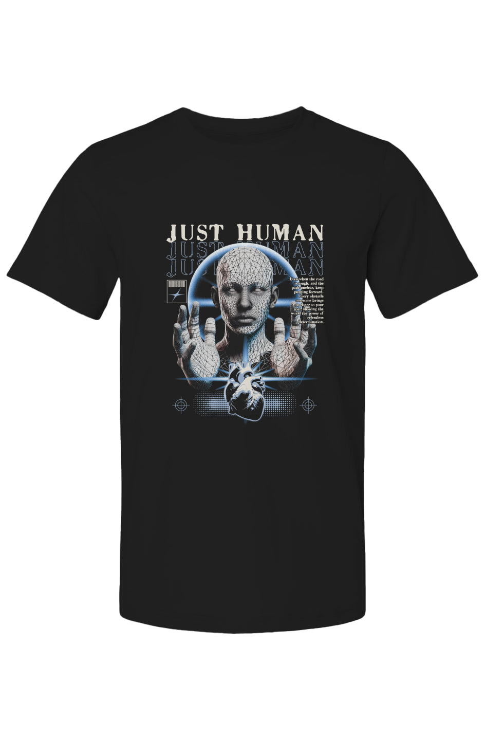 Bella Canvas T Shirt - Just Human with Face & Hands - Black