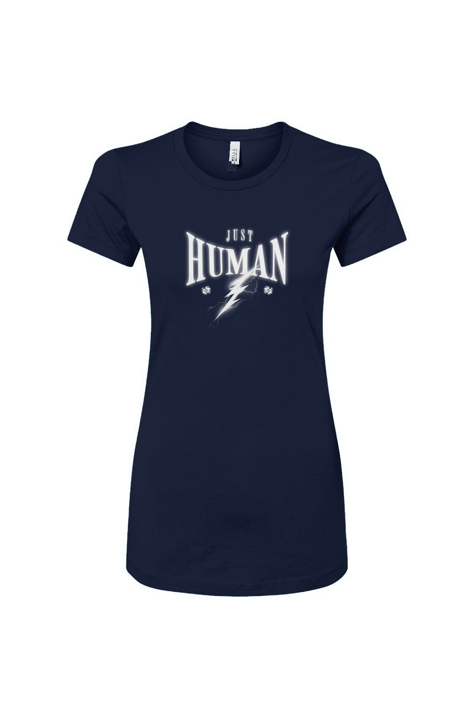 Women's Slim Fit Tee - Just Human with Lightening - Womens