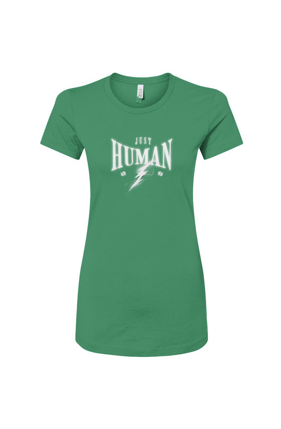 Women's Slim Fit Tee - Just Human with Lightening - Womens