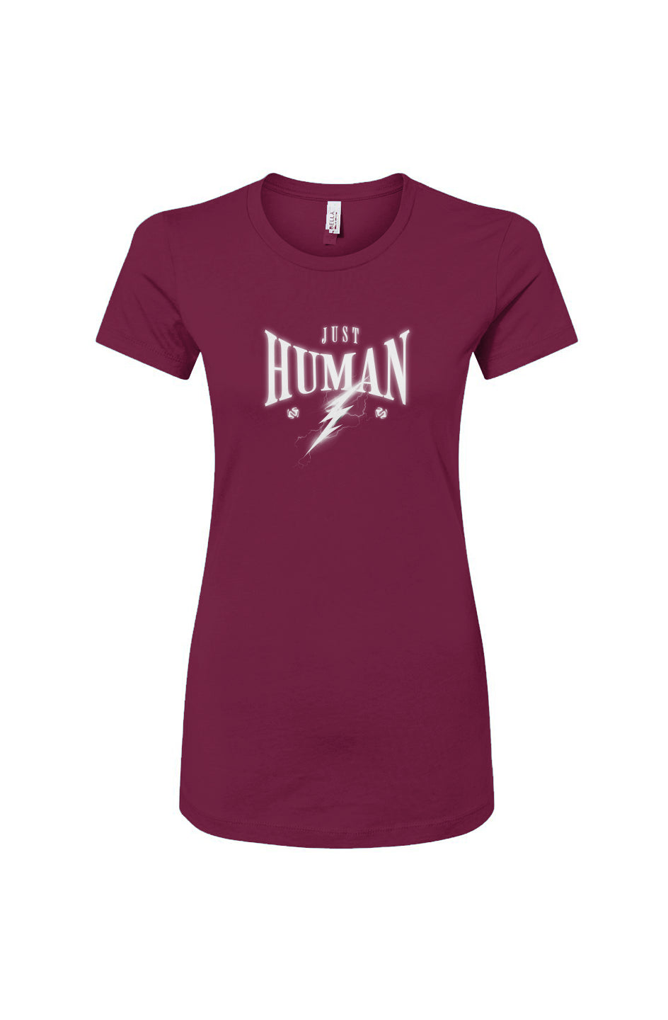 Women's Slim Fit Tee - Just Human with Lightening - Womens