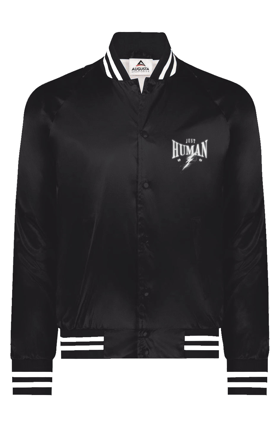 Satin Baseball Striped Jacketm - Just Human