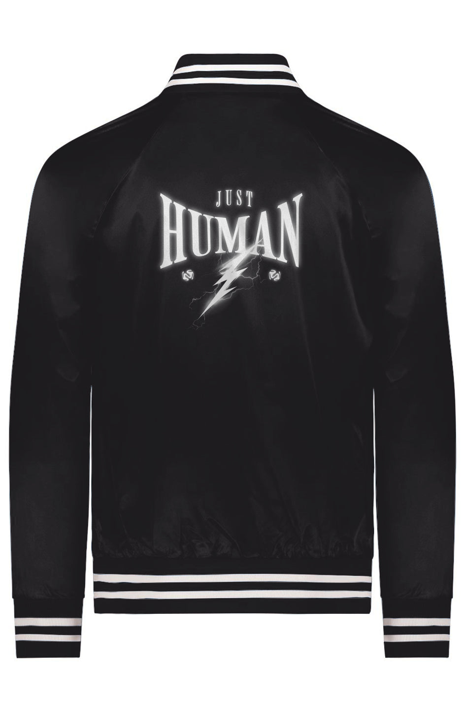 Satin Baseball Striped Jacketm - Just Human